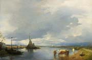 cows at a river